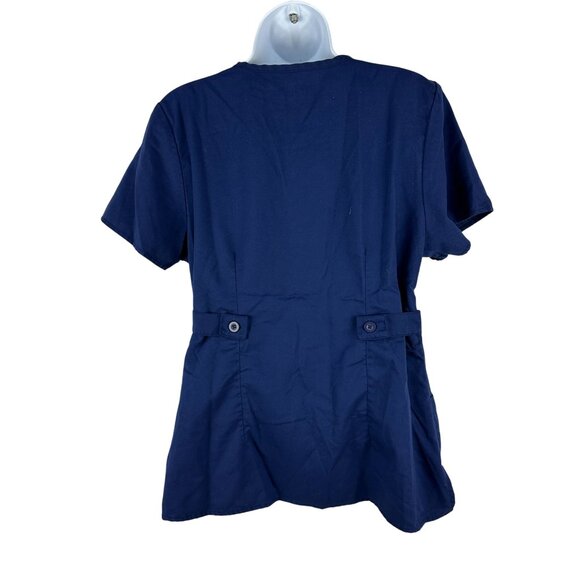 Greys Anatomy By Barco Womens Scrub Top Size M Navy Blue Short Sleeve - Picture 2 of 5